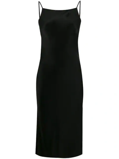 Shop Andrea Ya'aqov Midi Slip Dress In 09 Black