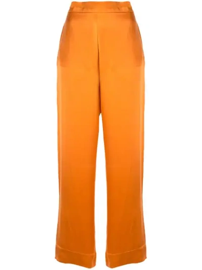 Shop Asceno Straight Leg Trousers In Orange