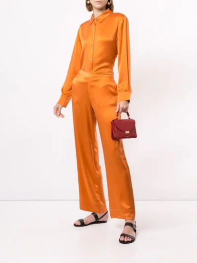 Shop Asceno Straight Leg Trousers In Orange