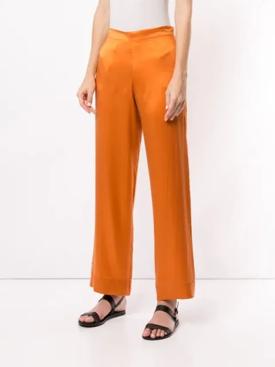 Shop Asceno Straight Leg Trousers In Orange