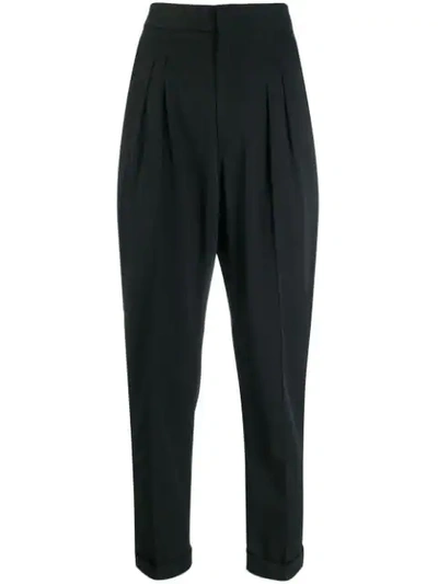 Shop Isabel Marant High-waist Pleated Trousers In Black