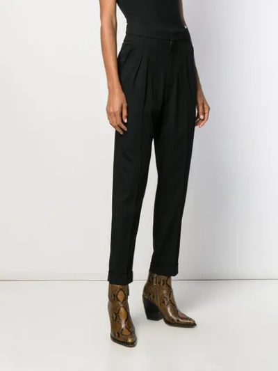 Shop Isabel Marant High-waist Pleated Trousers In Black