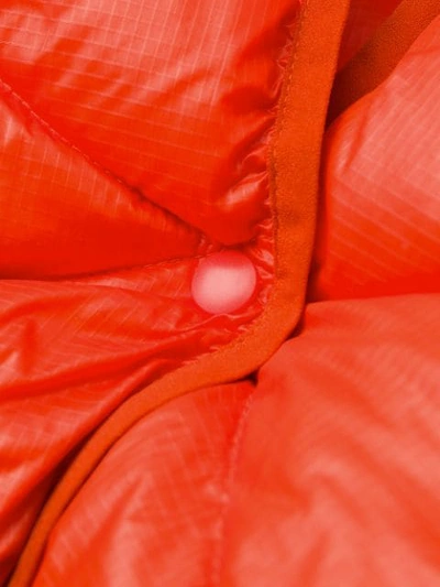 Shop Aspesi Hooded Padded Jacket In Orange