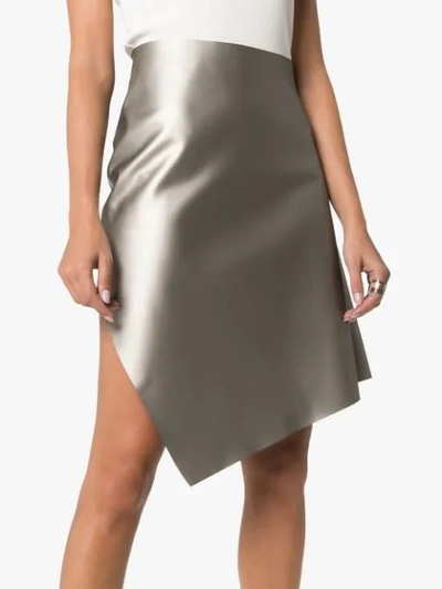 Shop Coperni Motion Cut-away Slit Skirt In Silver