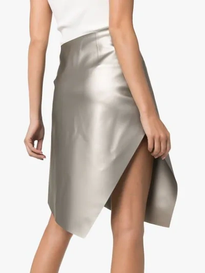 Shop Coperni Motion Cut-away Slit Skirt In Silver