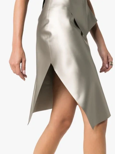 Shop Coperni Motion Cut-away Slit Skirt In Silver