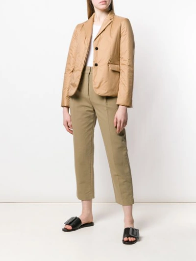 Shop Theory Padded Fitted Jacket In Neutrals