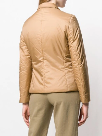 Shop Theory Padded Fitted Jacket In Neutrals