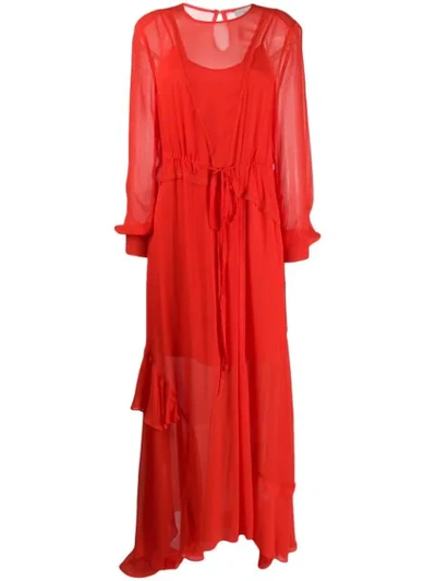 Shop Preen Line Brea Long Dress In Red