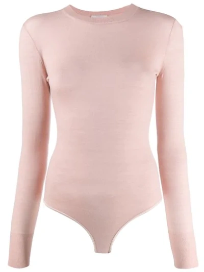 Shop Forte Forte Long-sleeve Fitted Top In Pink