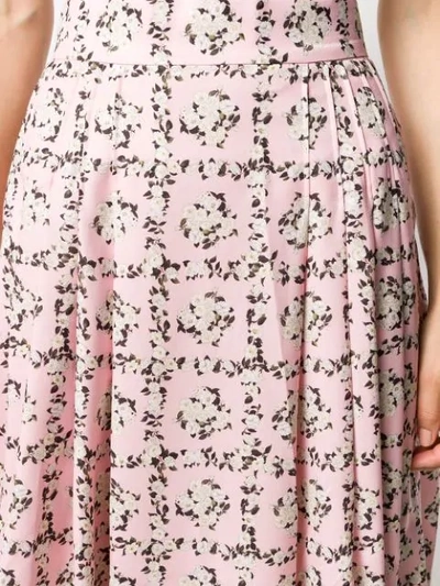 Shop Emilia Wickstead Square Rose Print Skirt In Pink