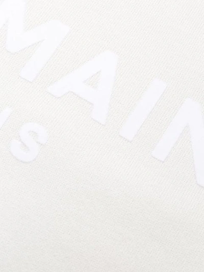 Shop Balmain Logo Sweatshirt In White