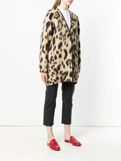 Shop Forte Forte Leopard Print Oversized Coat - Neutrals