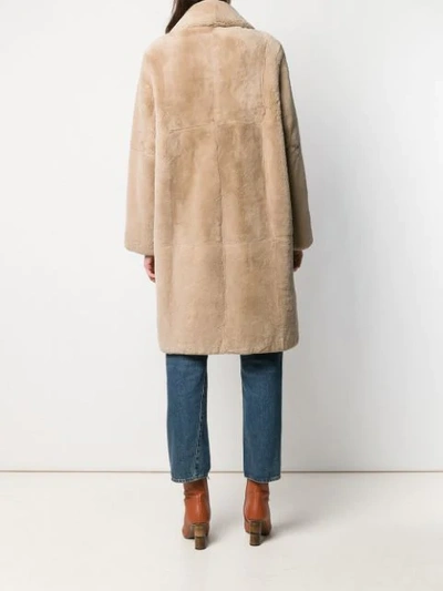 Shop Manzoni 24 Collared Coat In Neutrals