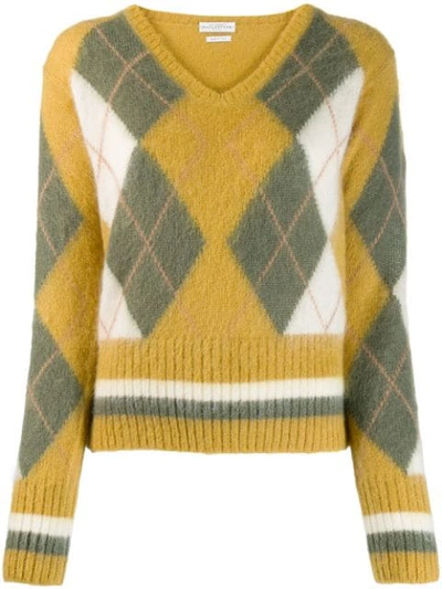 BALLANTYNE ARGYLE KNIT JUMPER 