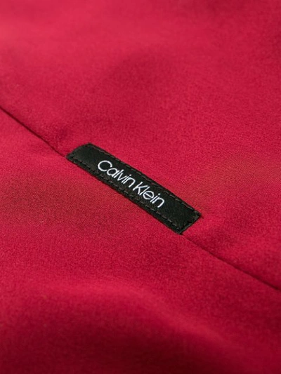 Shop Calvin Klein Mandarin Collar Shirt In Red