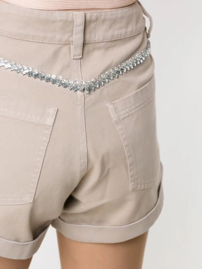 Shop Andrea Bogosian Portland Crystal Embellished Shorts In Neutrals