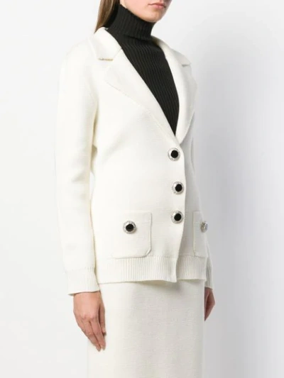 Shop Alessandra Rich Single-breasted Cardigan In 002 Cream