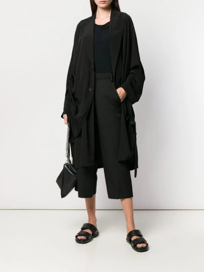 Shop Yohji Yamamoto Oversized Single Breasted Coat In Black