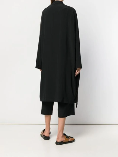 Shop Yohji Yamamoto Oversized Single Breasted Coat In Black