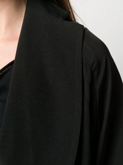 Shop Yohji Yamamoto Oversized Single Breasted Coat In Black