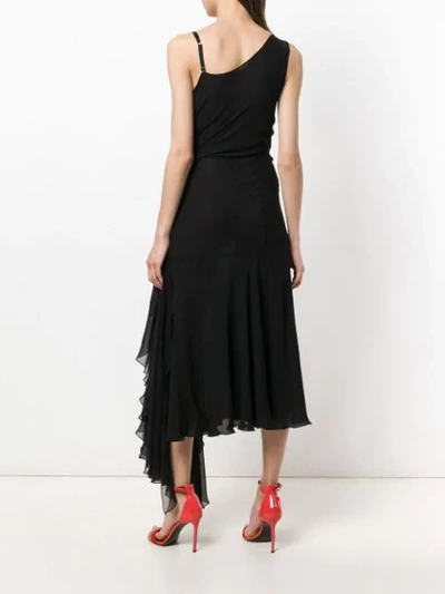 Shop Ermanno Scervino Asymmetric Midi Dress - Black