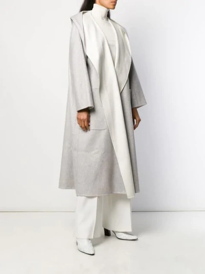 Shop Agnona Oversized Cashmere Coat In Grey