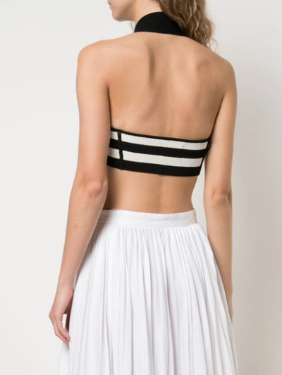 Shop Khaite Stripe Cropped Tank Top In Black