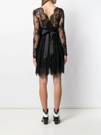 Shop Aniye By Lace Contrast Short Dress In Black