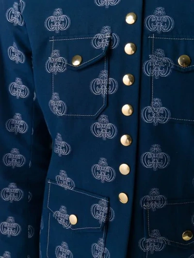 Shop Chloé Logo Print Jacket In Blue