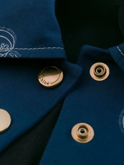 Shop Chloé Logo Print Jacket In Blue