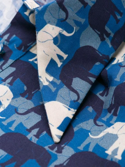 Shop Styland Animal Print Shirt In Blue