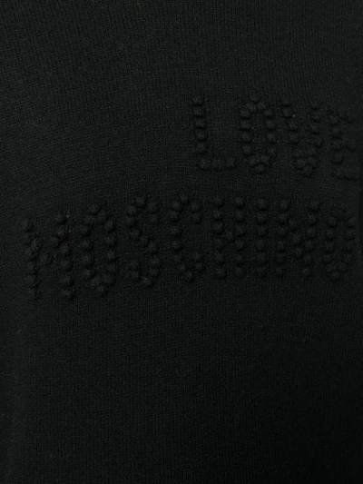 Shop Love Moschino Pompom Detail Jumper In Black