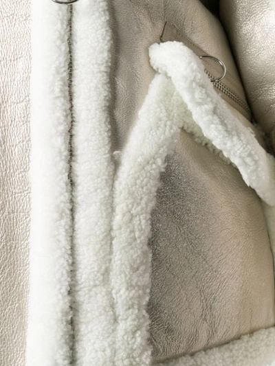 Shop Nicole Benisti Montaigne Shearling-trimmed Jacket In White