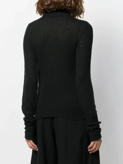 Shop Andrea Ya'aqov Plain Turtleneck Jumper In Black