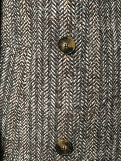 Shop Stella Mccartney Chevron Button-up Coat In Black