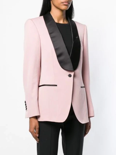 Shop Tom Ford Contrast Formal Blazer - Pink