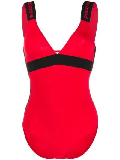 Shop Paco Rabanne Contrast Strap Body In Red