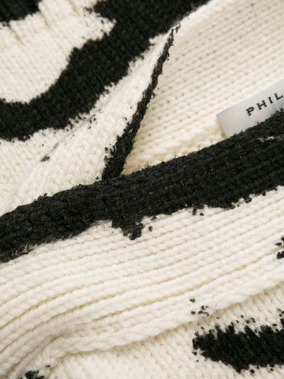 Shop Philosophy Di Lorenzo Serafini Animal Pattern Wool Sweater In White