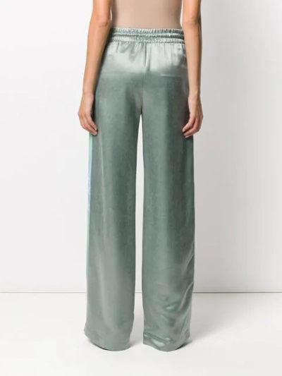 Shop Off-white Iridescent Side Panelled Trousers In Green