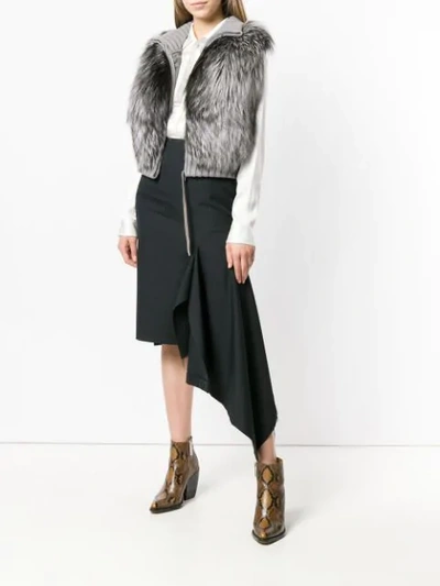 Shop Fabiana Filippi Fur Gilet In Grey