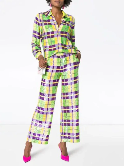 Shop Ashish Sequin Embellished Check Shirt In Multicolour