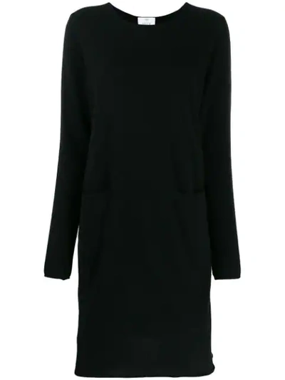 Shop Allude Rolled Hem Knitted Dress In Black