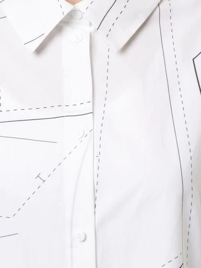 Shop Ruban Printed Poplin Shirt In White