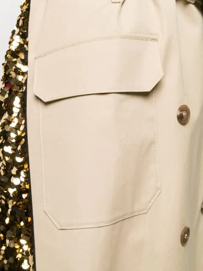 Shop Msgm Short Sleeve Trench Coat In 23 Neutral