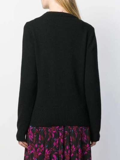 Shop Be Blumarine Cable Knit Jumper In Black