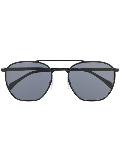 Shop Hugo Boss Aviator Frame Sunglasses In Black
