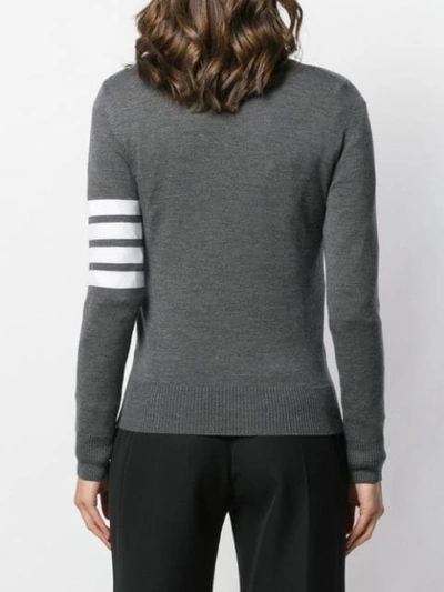 Shop Thom Browne Trompe L'oeil Knitted Sweater In Grey