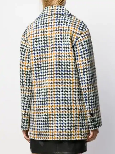 Shop Mcq By Alexander Mcqueen Houndstooth Check Coat In Neutrals