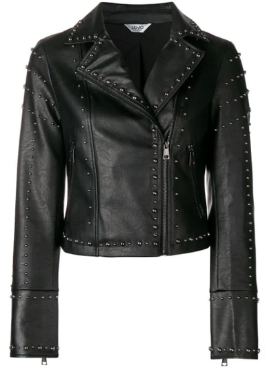 Shop Liu •jo Liu Jo Studded Biker Jacket - Black